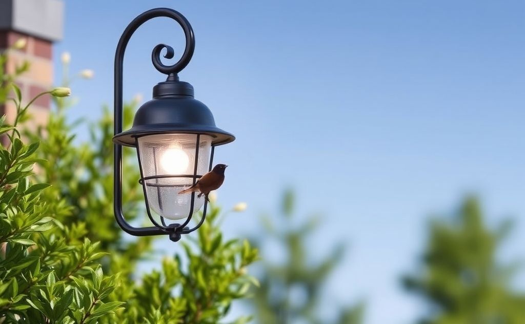 Outdoor lights designed to deter birds from perching.