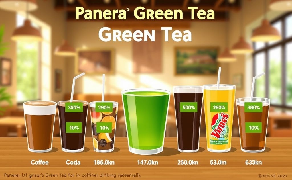Panera Green Tea versus other beverages caffeine content