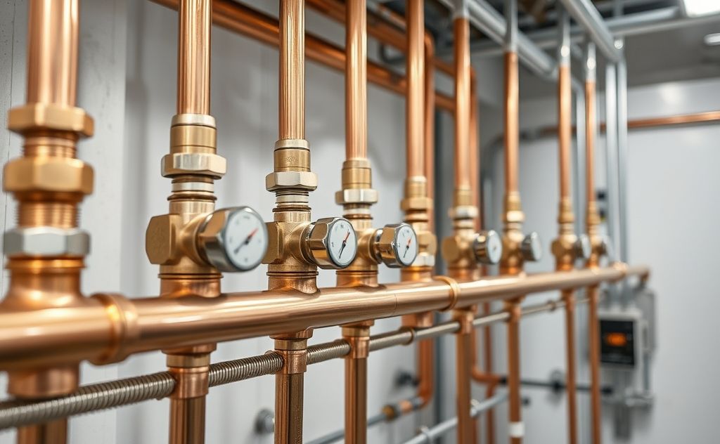 Parallel water heater connections with pipes and valves