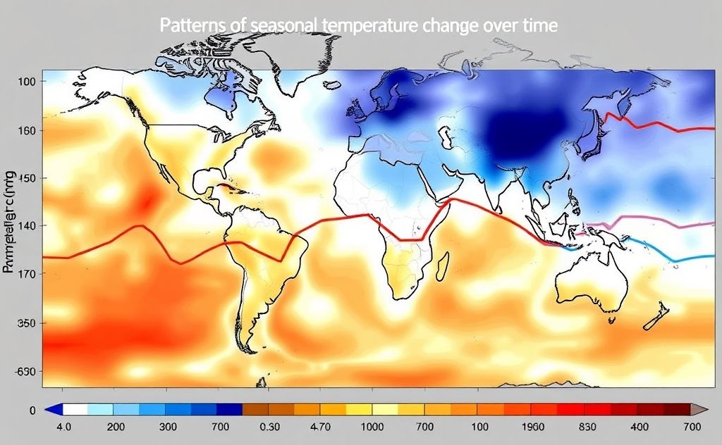 Patterns of seasonal temperature change over time