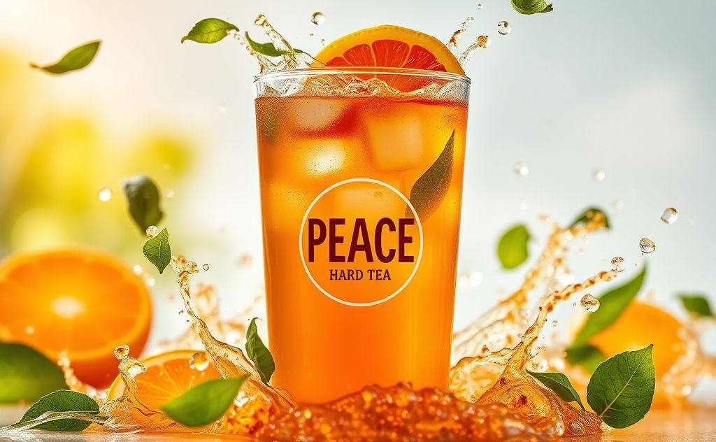 Peace Hard Tea with vibrant colors and tea elements