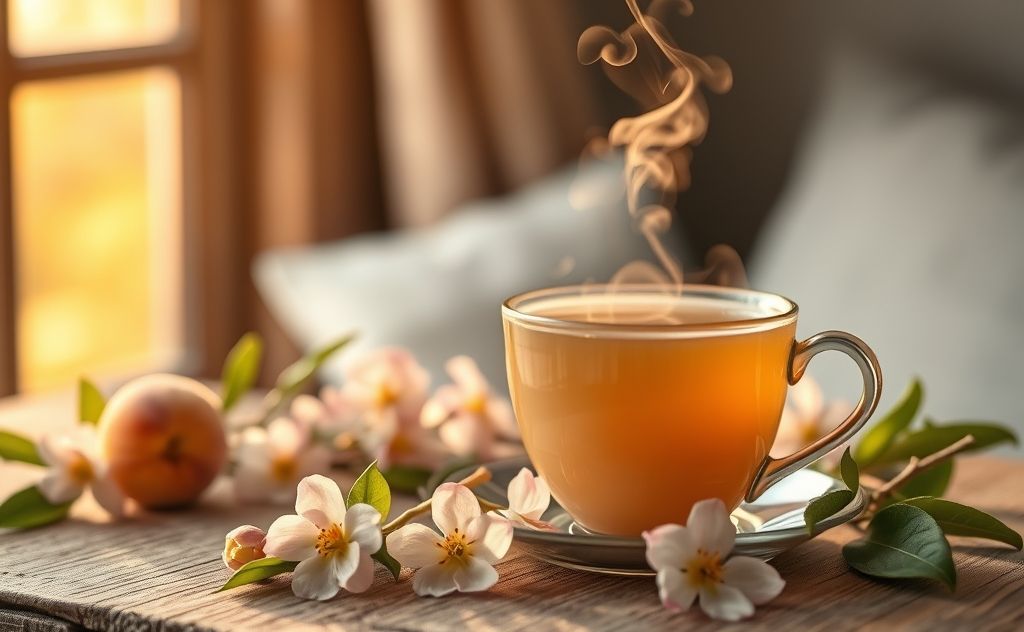 Peach Tranquility Tea for restful sleep benefits