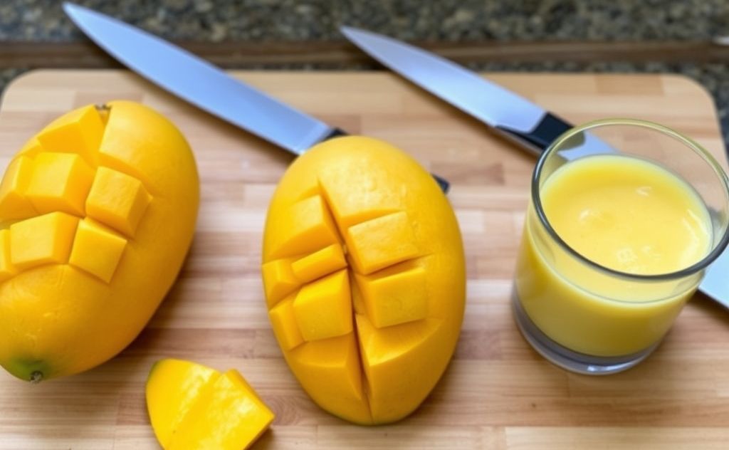Peel ripe mangoes for smooth, tasty smoothies