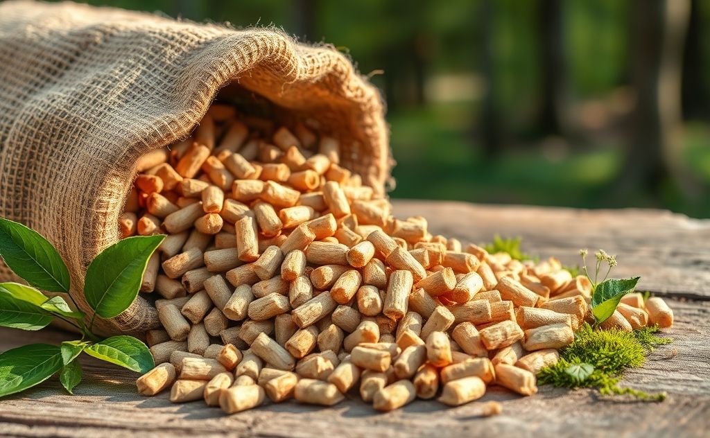 Pellets promoting a greener, sustainable future.