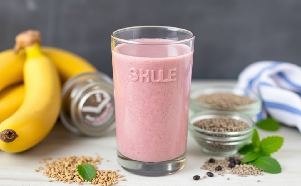 Perfect smoothie with flax and chia seeds mix