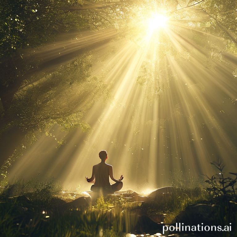 Güneşin altında meditasyon yapan kişi