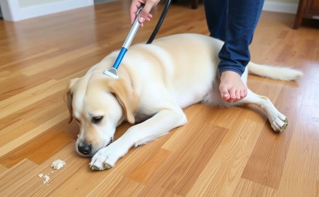 Pet accident cleanup on hardwood floors