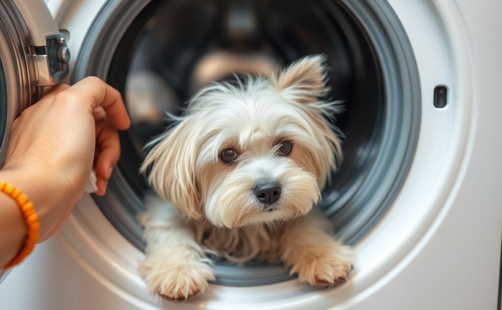 Pet hair removal from washing machines