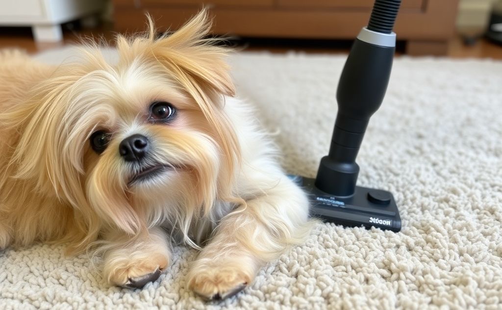 Pet hair removal using a spot vacuum method