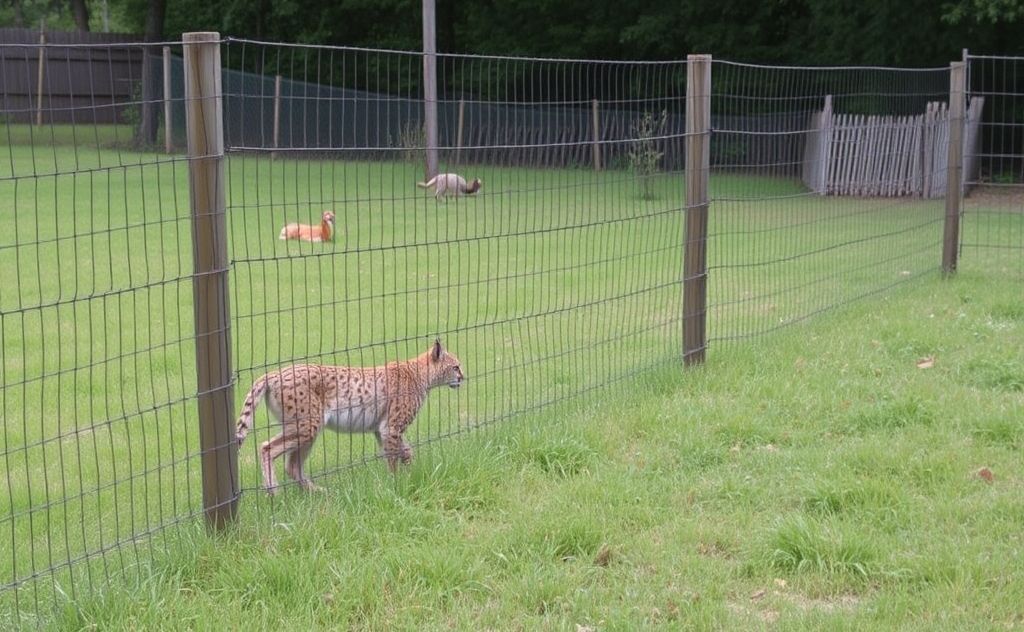 Physical barriers to keep bobcats from chickens
