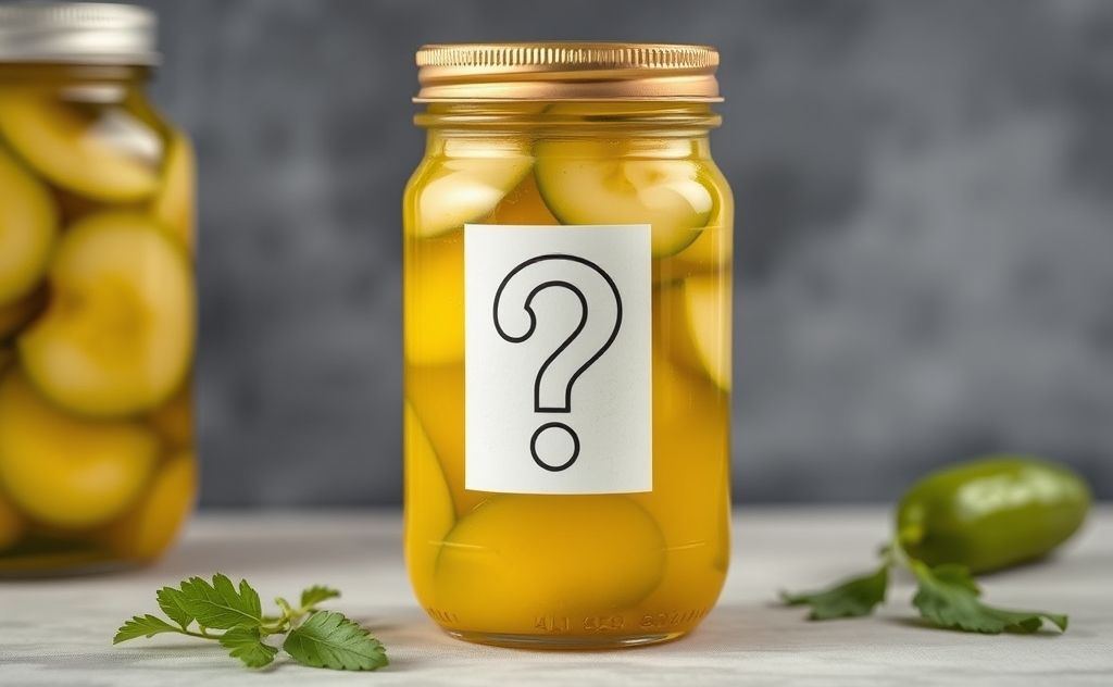 Pickle juice in a jar with a question mark