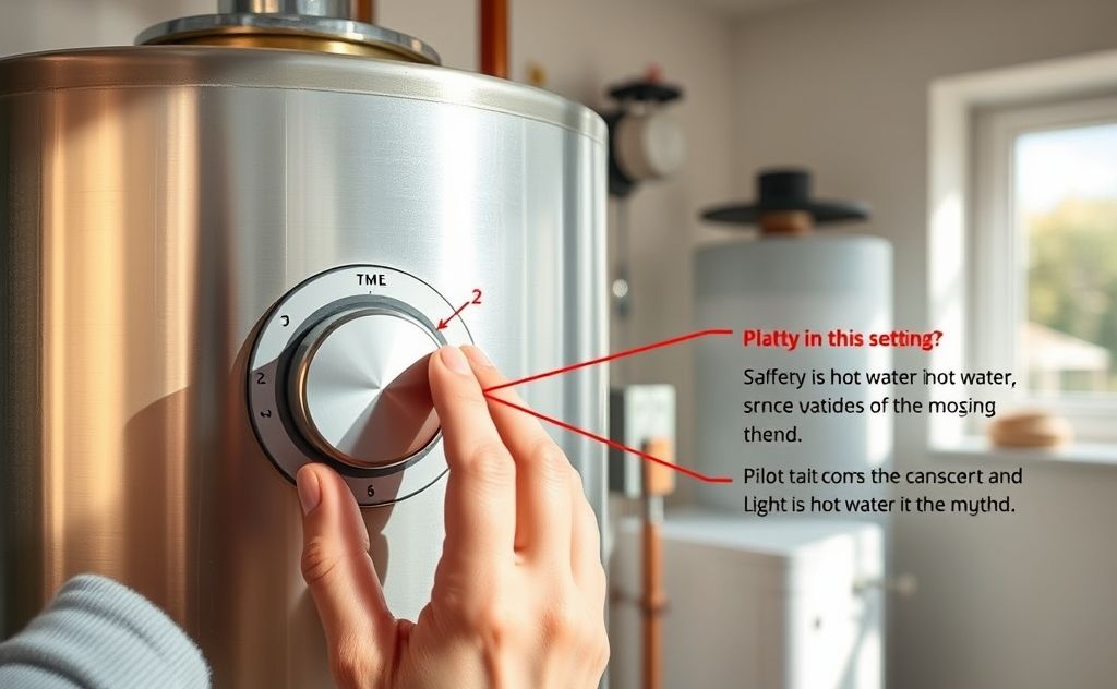 Pilot setting on a hot water tank switch explained
