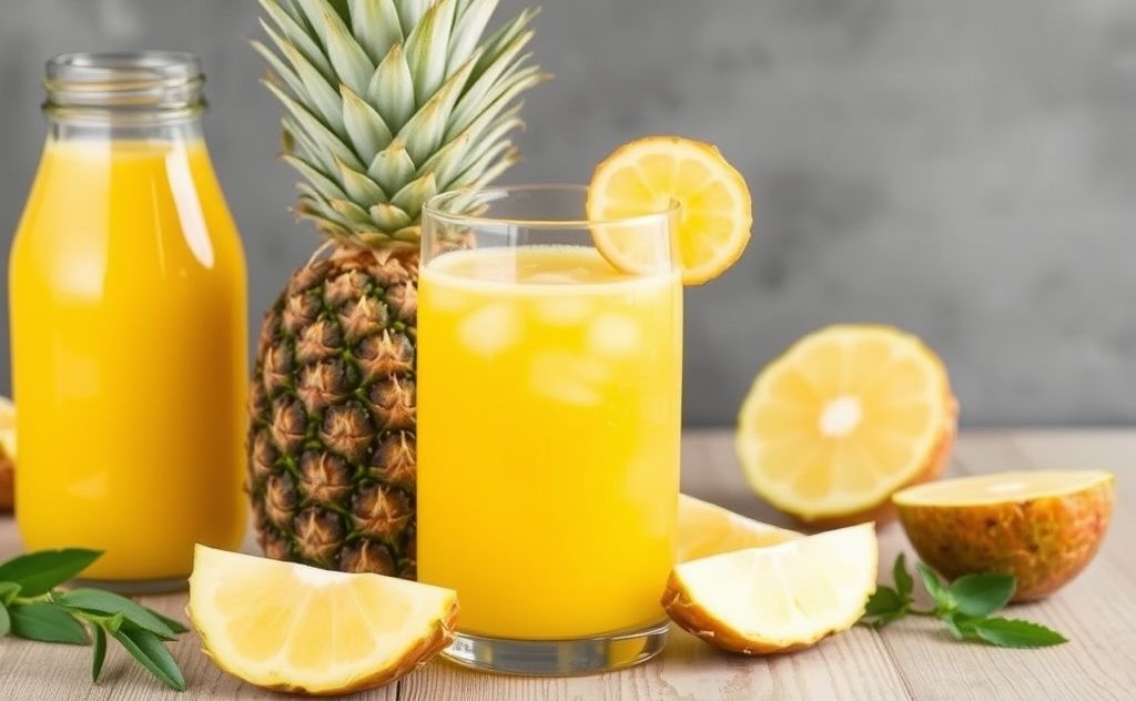 Pineapple juice effects on digestion and health.