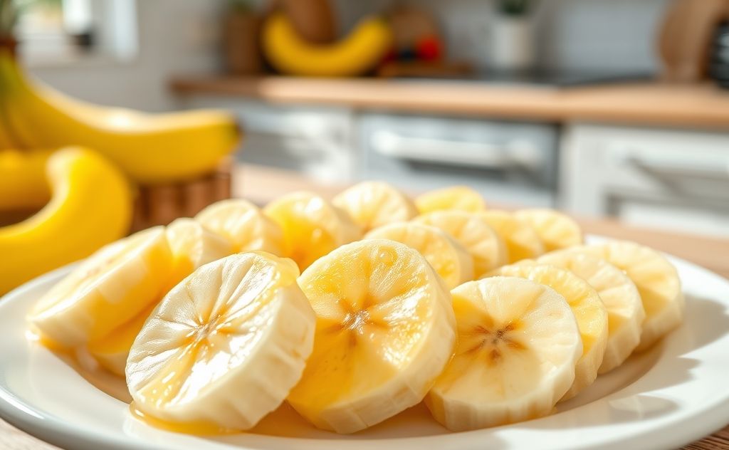 Pineapple juice on banana slices prevents browning