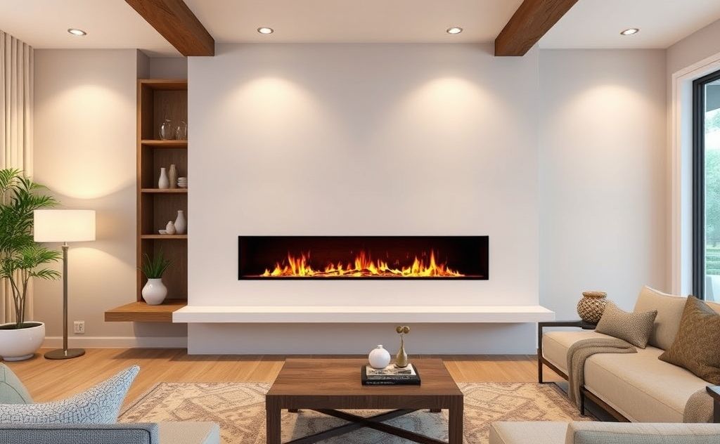 Plan electric fireplace wall design layout