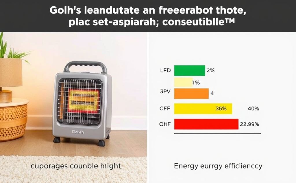 Portable heater energy usage and efficiency comparison.