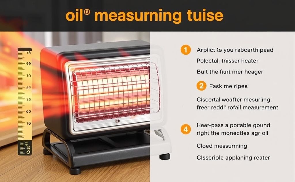 Portable heater with oil measurement guide