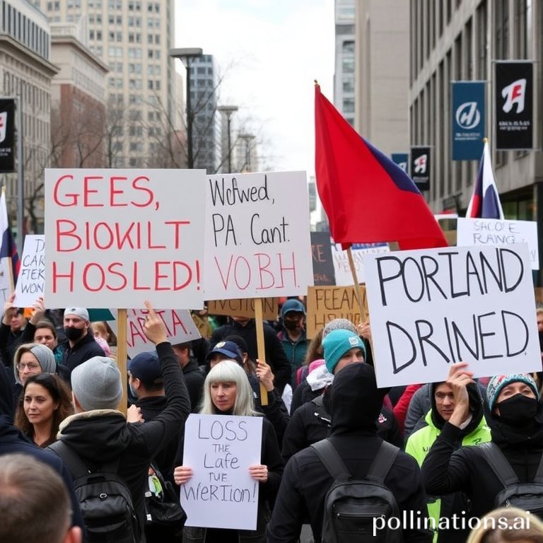Street scene of Portland protests.
