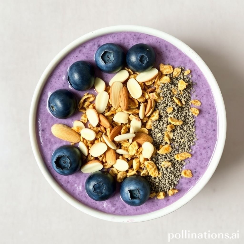 Deliciously Topped Blueberry Smoothie Bowl