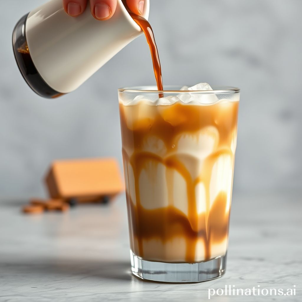 Pouring espresso over ice