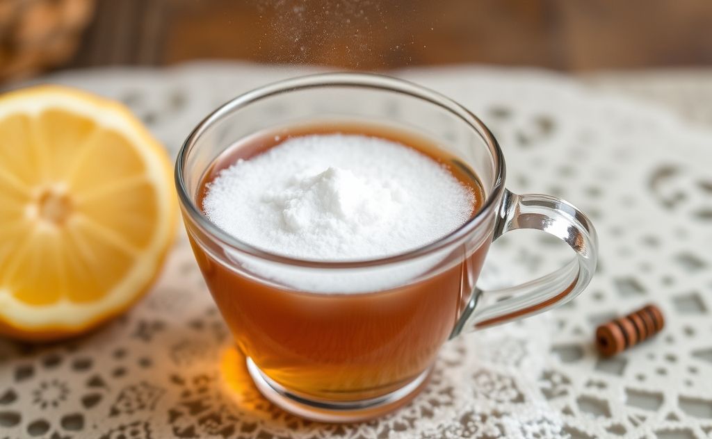 Powdered sugar in tea for a sweet twist