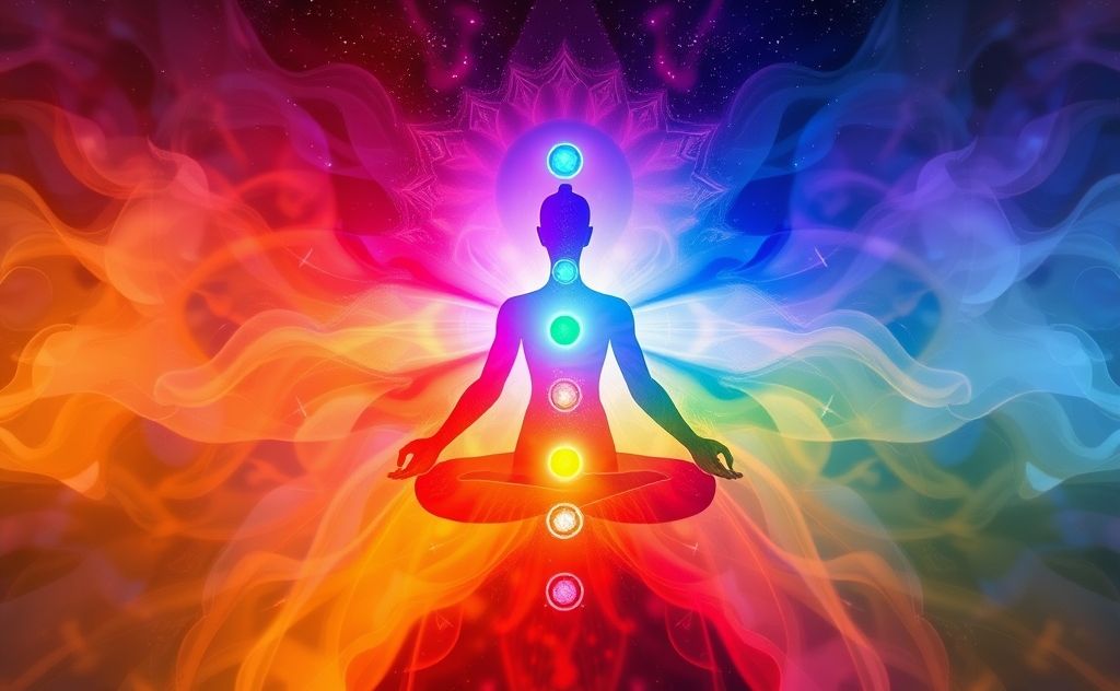 Powerful color therapy with chakra energy