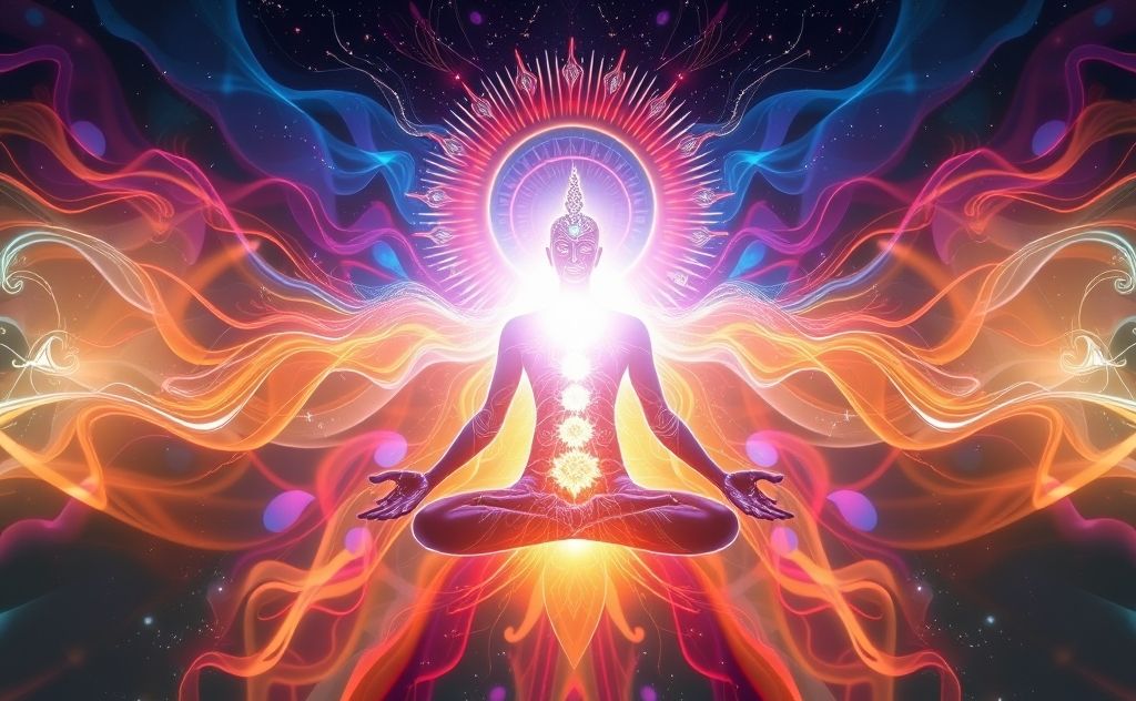 Powerful energy flow through chakras