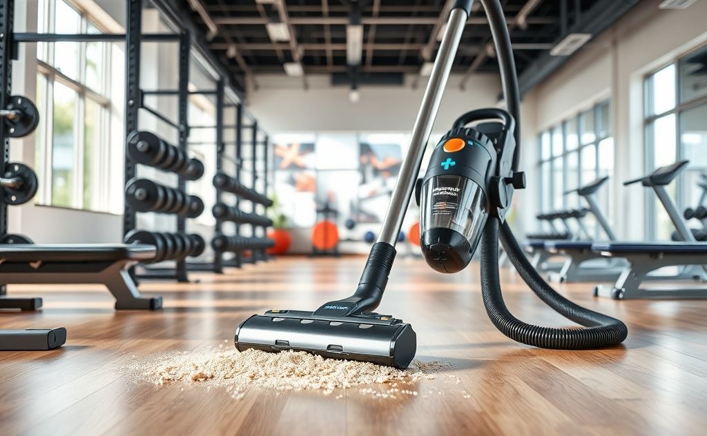 Powerful gym vacuum suction for clean floors