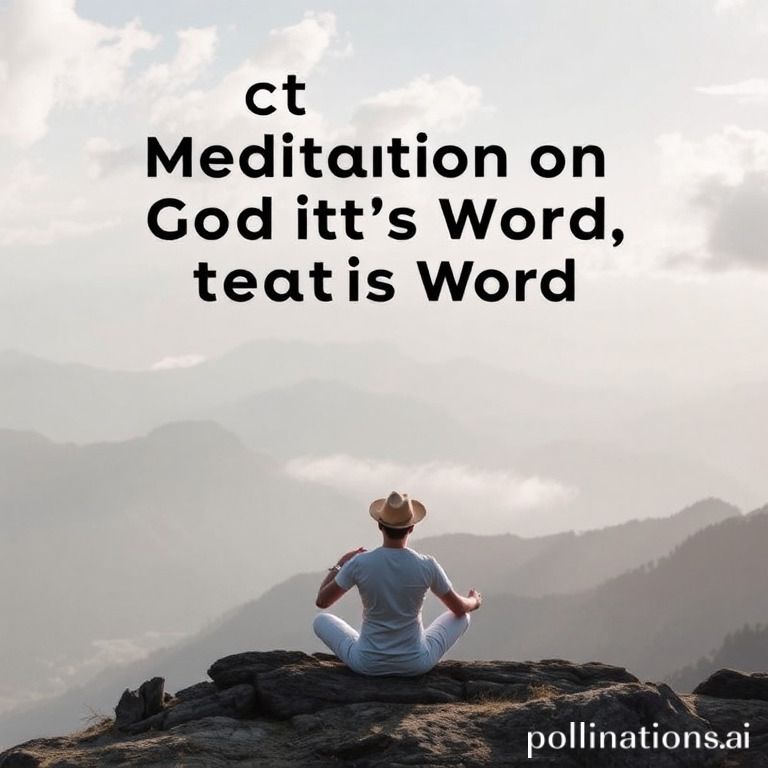 Practicing Meditation on God's Word for Healing