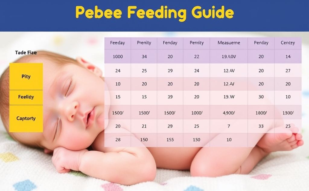 Preemie feeding guide with measurement chart