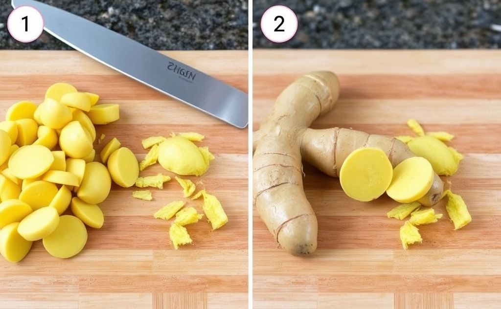 Prep ginger for juicing, peel or not peel