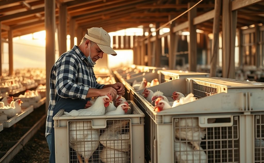Preparing chickens for safe transport methods
