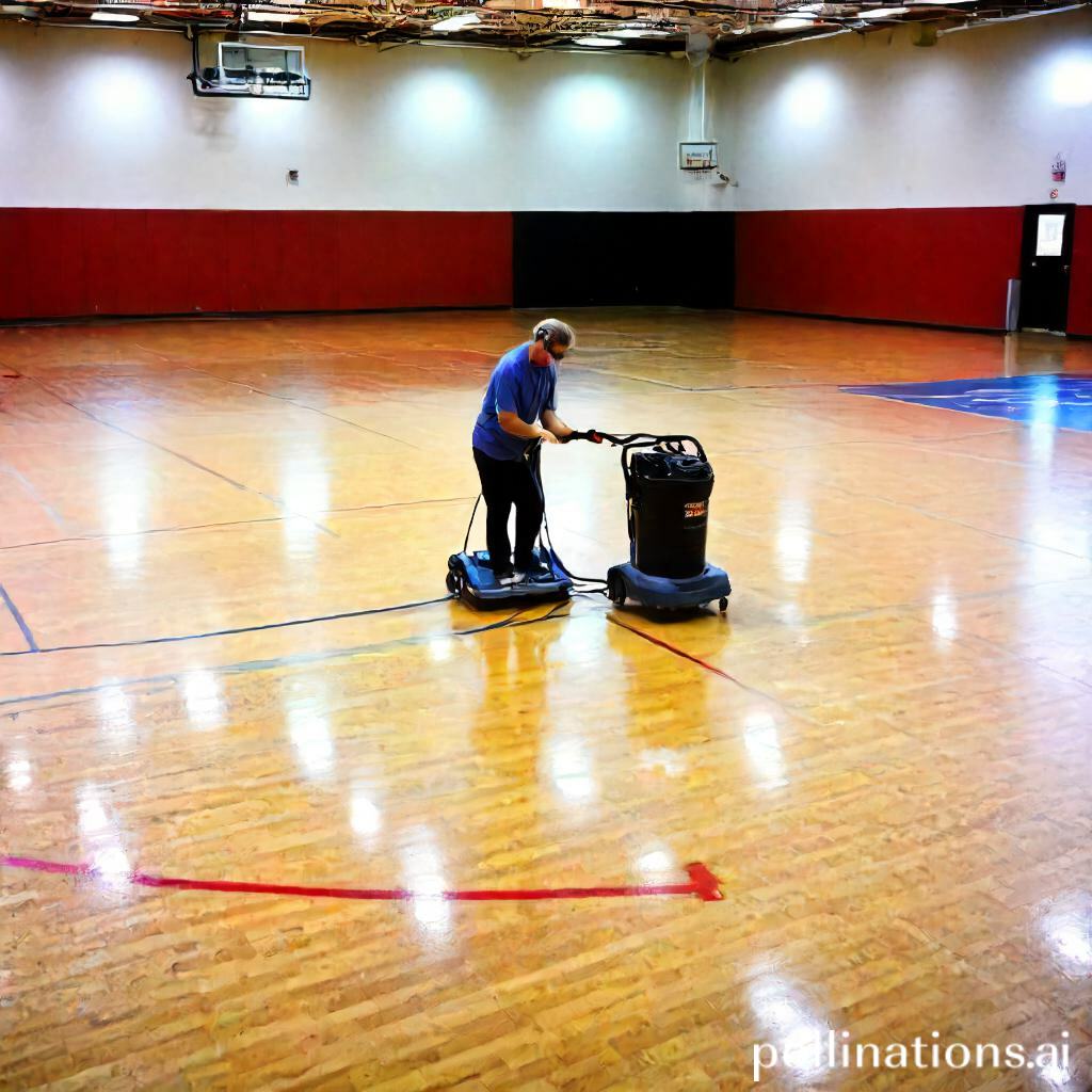 Floor Preparation for Vacuuming in the Gym