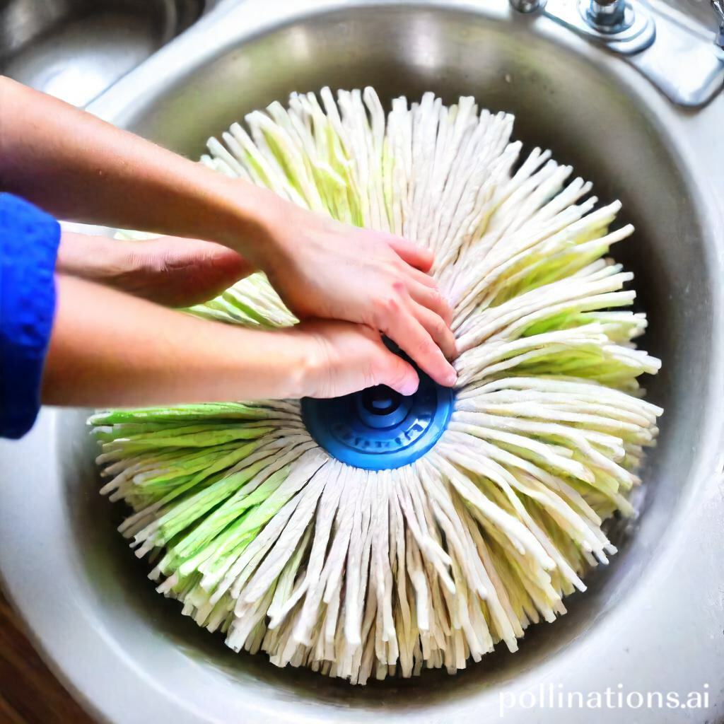 Preparing Spin Mop Head for Washing: Removal, Shaking, and Rinsing