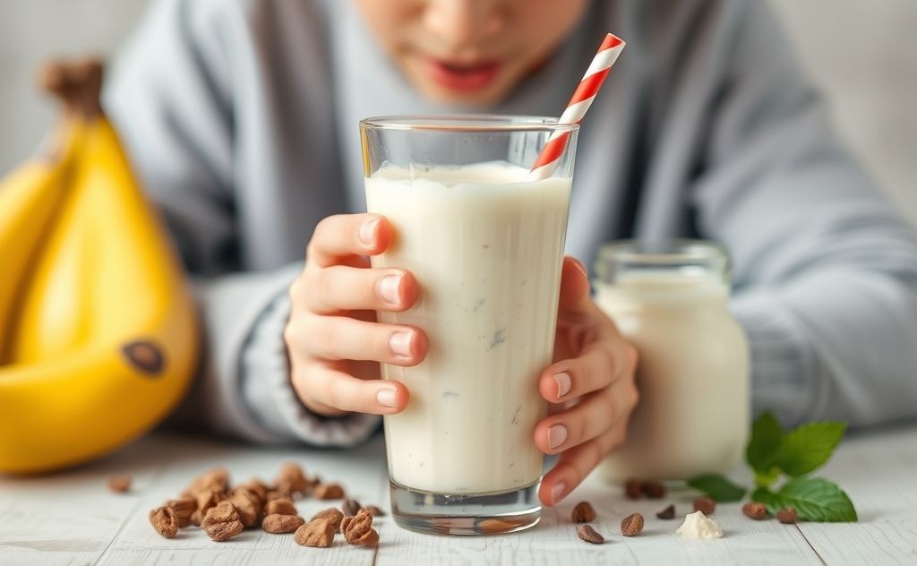 Prevent coughing after milkshake consumption
