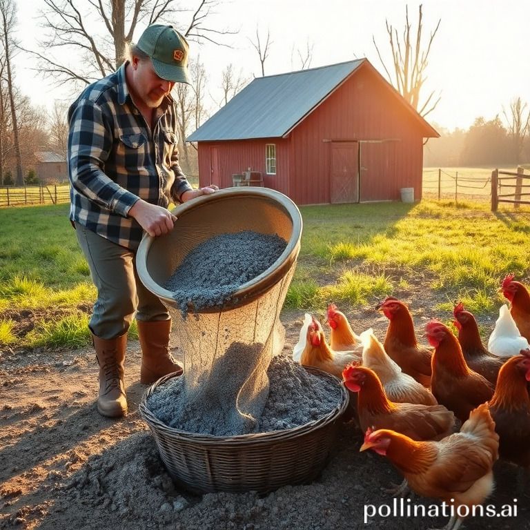 Processed wood ash for chickens