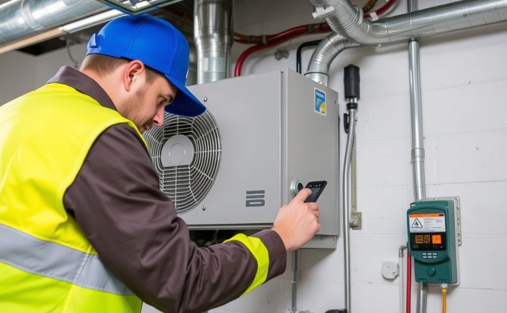 Professional HVAC system inspection details