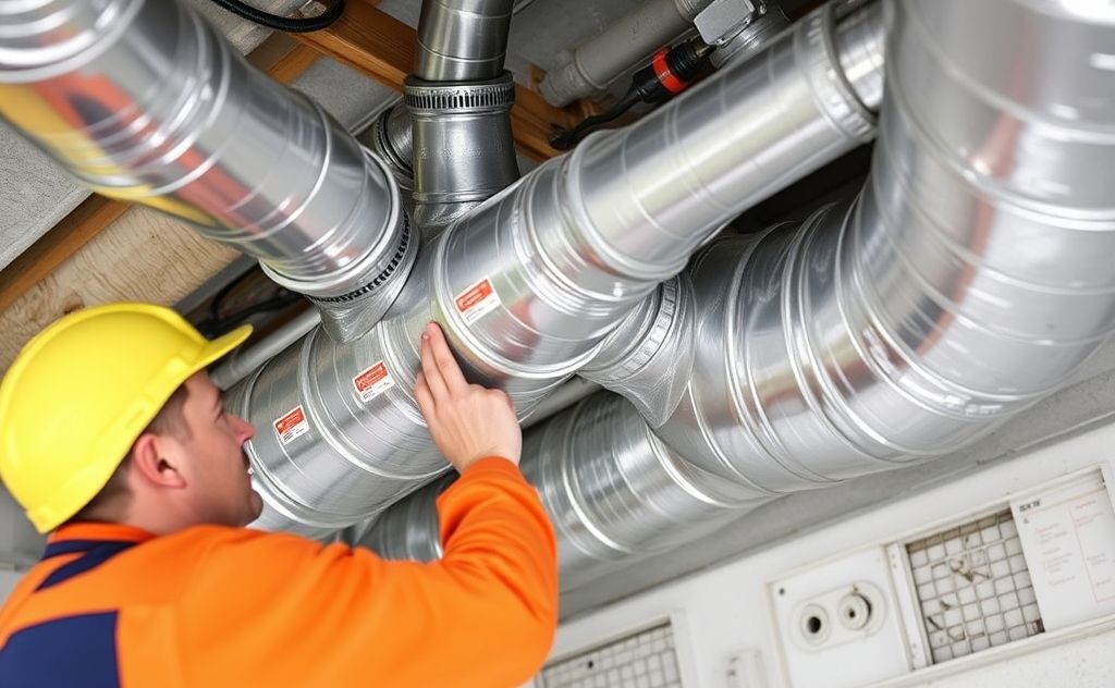 Professional duct cleaning process HVAC system