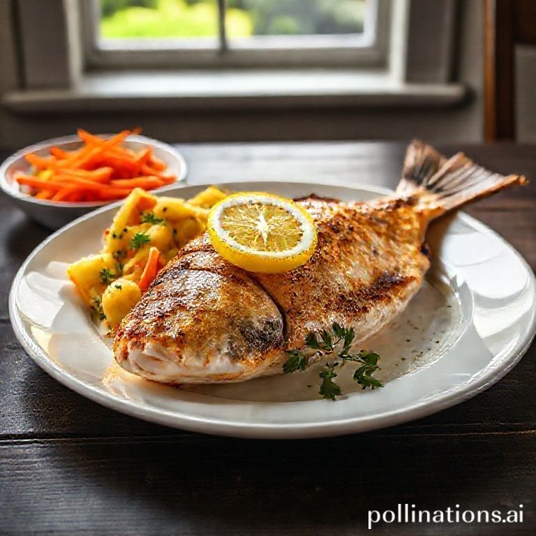 Gebackene Goldbrasse mit Butterkartoffeln und Karottensalat