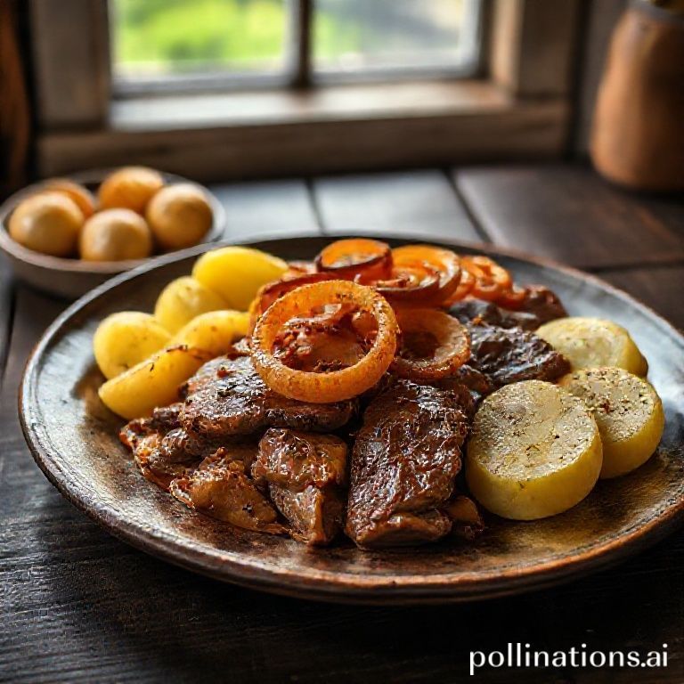 Geröstete Leber mit Apfel und Erdäpfeln