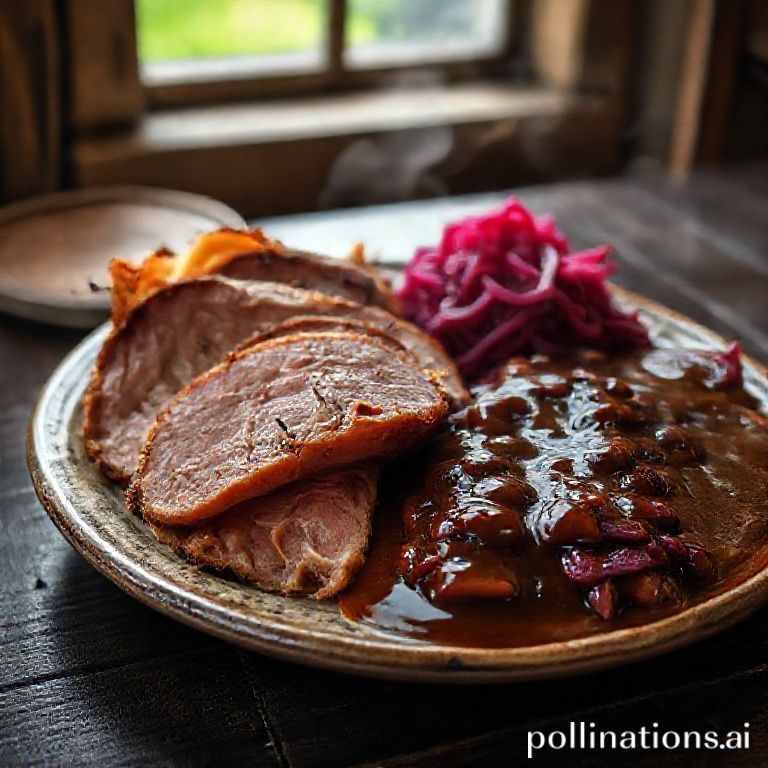 Klassischer österreichischer Schweinsbraten mit Rotkraut