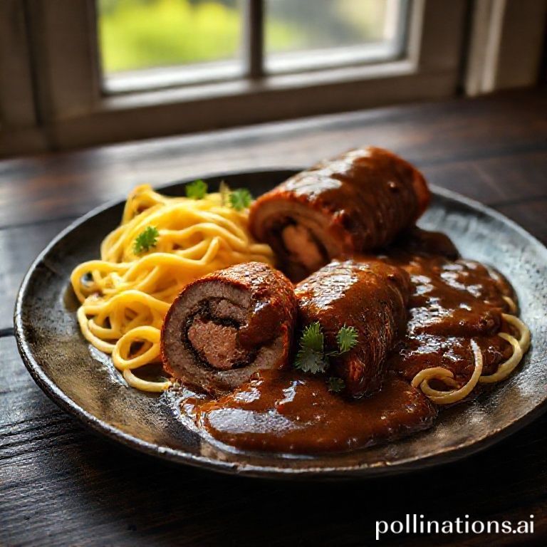 Klassische Rindsrouladen mit Nudeln