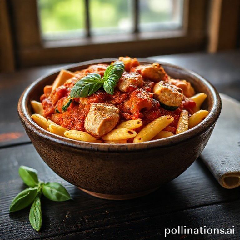 Italienisches Hähnchen Pizzaiola mit Zucchini und Nudeln