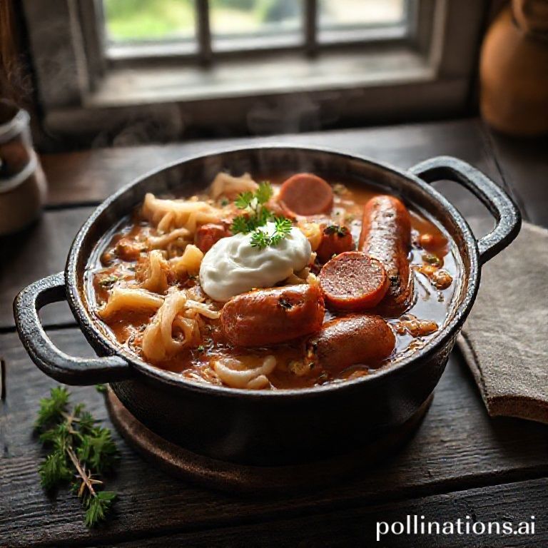 Deftiges österreichisches Wurstgulasch mit Sauerkraut