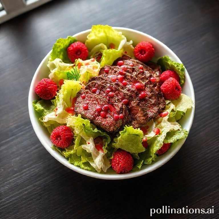 Hipster Steak-Salat mit frischer Himbeer-Vinaigrette