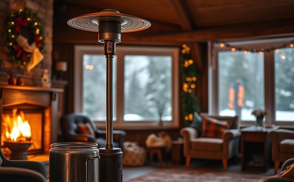 Propane heater in a cozy indoor setting