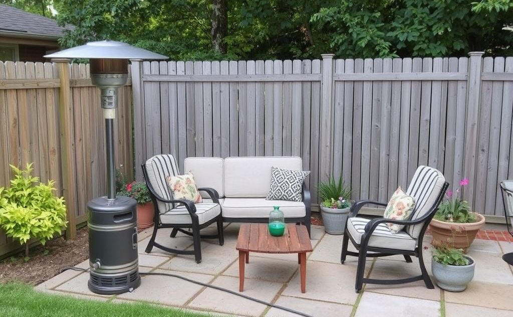 Propane patio heater converted to natural gas setup