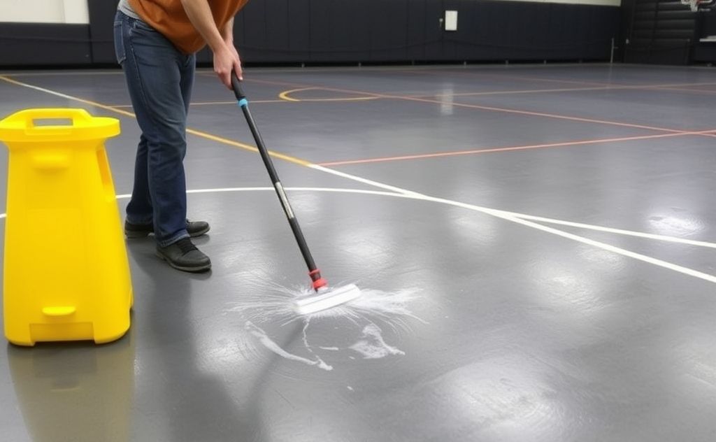 Proper cleaning methods for rubber gym floors