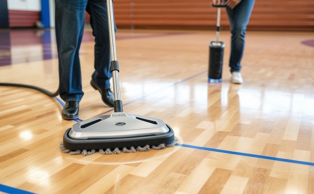 Proper vacuuming prevents scratches on gym floors