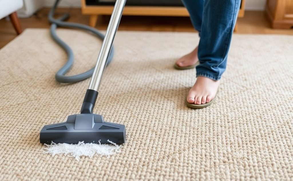 Proper vacuuming technique for sisal jute rug